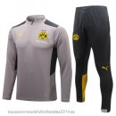 Nuevo Conjunto Completo Sudadera Entrenamiento Niños Borussia Dortmund 23/24 Gris Baratas