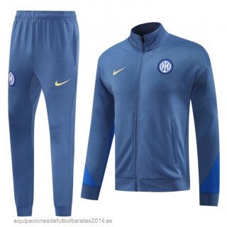 Nuevo Conjunto Completo Ropa Deportiva Con Cremallera Larga Inter Milan 24/25 Gris Azul Baratas