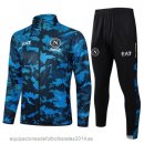 Conjunto Completo Ropa Deportiva Con Cremallera Larga Niños Napoli 24/25 Azul Negro Baratas