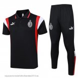 Nuevo Conjunto Completo Polo AC Milan 23/24 Negro Rojo Blanco Baratas