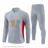 Nuevo Conjunto Completo Sudadera Entrenamiento AC Milan 24/25 Gris Baratas