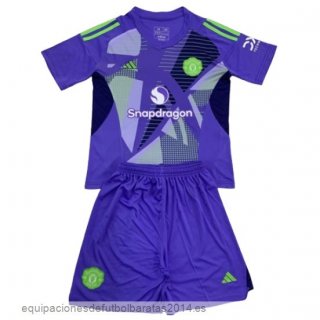 Nuevo Portero Conjunto De Niños Manchester United 24/25 Purpura Baratas