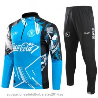 Conjunto Completo Sudadera Entrenamiento Niños Napoli 24/25 Azul III Negro Baratas