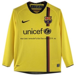 Nuevo 2ª Manga Larga Barcelona Retro 2008 2009 Amarillo Baratas