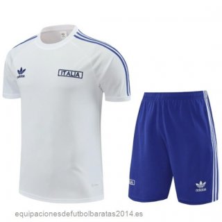 Nuevo Entrenamiento Conjunto Completo Italia 2024 Blanco Azul Baratas