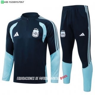 Nuevo Conjunto Completo Sudadera Entrenamiento Niños Argentina 2026 Azul Marino Baratas