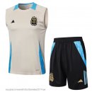 Nuevo Entrenamiento Sin Mangas Conjunto Completo Argentina 2024 Amarillo Azul Negro Baratas