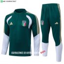 Nuevo Conjunto Completo Sudadera Entrenamiento Niños Italia 2026 Verde Blanco Baratas