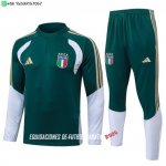 Nuevo Conjunto Completo Sudadera Entrenamiento Niños Italia 2026 Verde Blanco Baratas