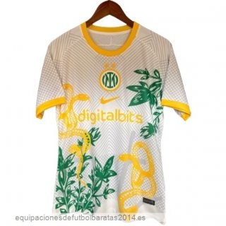 Nuevo Tailandia Especial Camiseta Inter Milan 24/25 Blanco Amarillo Baratas