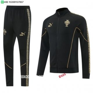 Nuevo Conjunto Completo Ropa Deportiva Con Cremallera Larga Portugal 2026 Negro I Amarillo Baratas