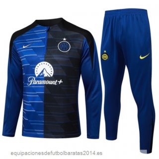 Conjunto Completo Sudadera Entrenamiento Inter Milán 24/25 Azul Negro Baratas