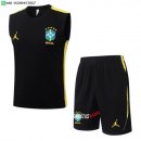 Nuevo Entrenamiento Sin Mangas Conjunto Completo Brasil 2026 Negro Amarillo Baratas
