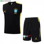 Nuevo Entrenamiento Sin Mangas Conjunto Completo Brasil 2026 Negro Amarillo Baratas