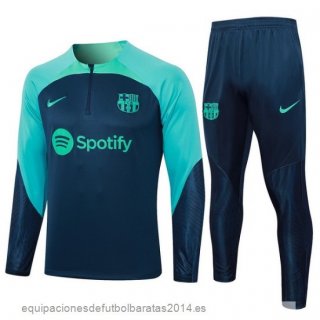 Nuevo Conjunto Completo Sudadera Entrenamiento Niños Barcelona 23/24 Azul Marino I Verde Baratas