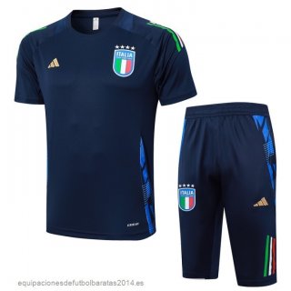 Nuevo Entrenamiento Conjunto Completo Italia 2024 Azul Marino Baratas