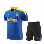 Nuevo Entrenamiento Conjunto Completo Inter Milan 24/25 Azul Amarillo Negro Baratas