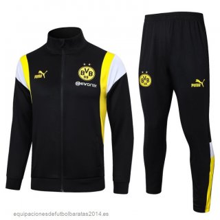 Nuevo Conjunto Completo Ropa Deportiva Con Cremallera Larga Borussia Dortmund 23/24 Negro Amarillo Blanco Baratas