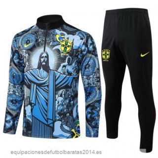 Conjunto Completo Sudadera Entrenamiento Brasil 2024 Gris Negro Baratas