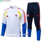 Nuevo Conjunto Completo Sudadera Entrenamiento Colombia 2026 Blanco Amarillo Azul Baratas