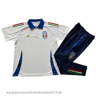 Nuevo Conjunto Completo Polo Italia 2024 Blanco Azul Baratas