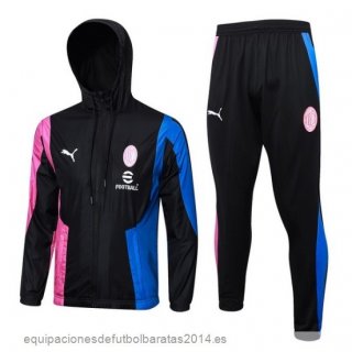 Nuevo Conjunto Completo Rompevientos AC Milan 23/24 Negro Rosa Azul Baratas