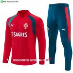 Nuevo Conjunto Completo Sudadera Entrenamiento Portugal 2026 Rojo Verde Baratas