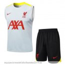 Nuevo Entrenamiento Sin Mangas Conjunto Completo Liverpool 24/25 Gris Amarillo Negro Baratas