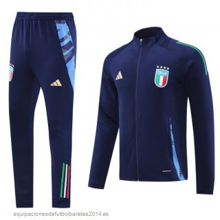 Nuevo Conjunto Completo Ropa Deportiva Con Cremallera Larga Italia 2024 Azul Marino Baratas