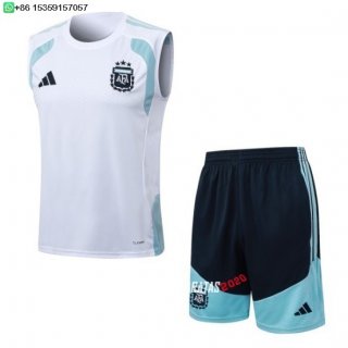 Nuevo Entrenamiento Sin Mangas Conjunto Completo Argentina 2026 Blanco Azul Baratas