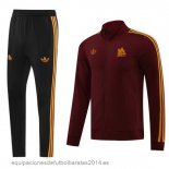 Nuevo Conjunto Completo Ropa Deportiva Con Cremallera Larga AS Roma 23/24 Rojo Negro Baratas