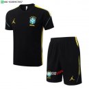 Nuevo Entrenamiento Conjunto Completo Brasil 2026 Negro Amarillo Baratas
