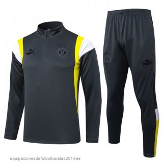 Nuevo Conjunto Completo Sudadera Entrenamiento Borussia Dortmund 23/24 Gris Amarillo Baratas