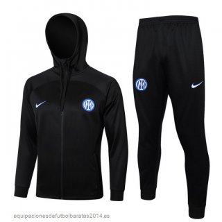 Nuevo Conjunto Completo Chaqueta Con Capucha Inter Milan 24/25 Negro Baratas