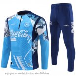 Conjunto Completo Sudadera Entrenamiento Niños Napoli 24/25 Azul Baratas