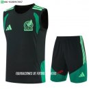 Nuevo Entrenamiento Sin Mangas Conjunto Completo México 2026 Verde Negro Baratas