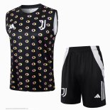 Nuevo Entrenamiento Sin Mangas Conjunto Completo Juventus 24/25 Negro Blanco Baratas