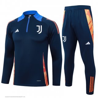 Nuevo Conjunto Completo Sudadera Entrenamiento Juventus 24/25 Azul Marino Naranja Baratas