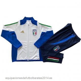 Nuevo Conjunto Completo Ropa Deportiva Con Cremallera Larga Italia 2024 Blanco Azul Marino Baratas