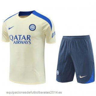 Nuevo Entrenamiento Conjunto Completo Inter Milan 24/25 Amarillo Gris Baratas