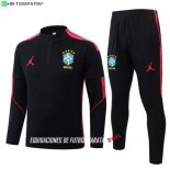 Nuevo Conjunto Completo Sudadera Entrenamiento Brasil 2026 Negro Rosa Baratas