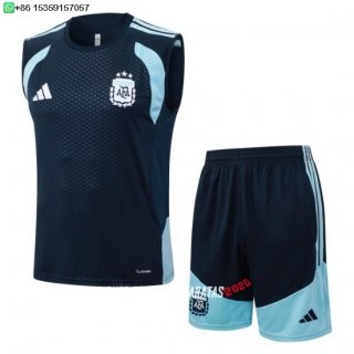 Nuevo Entrenamiento Sin Mangas Conjunto Completo Argentina 2026 Azul Marino Baratas