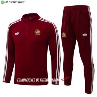 Nuevo Conjunto Completo Sudadera Entrenamiento Niños España 2026 Borgona Baratas