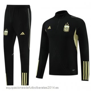 Nuevo Conjunto Completo Sudadera Entrenamiento Argentina 2023 Negro I Amarillo Baratas