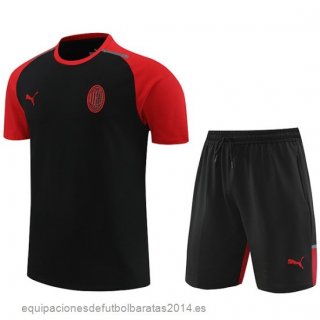 Nuevo Entrenamiento Conjunto Completo AC Milan 24/25 Negro Rojo Baratas