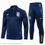 Nuevo Conjunto Completo Sudadera Entrenamiento Italia 2024 Azul Marino Baratas