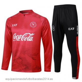 Conjunto Completo Sudadera Entrenamiento Niños Napoli 24/25 Rojo i Negro Baratas