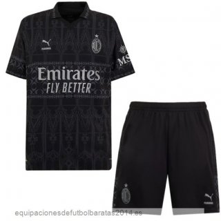 Nuevo Cuarta Conjunto De Hombre AC Milan 23/24 Negro Baratas