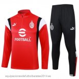 Nuevo Conjunto Completo Sudadera Entrenamiento AC Milan 23/24 Rojo I Negro Blanco Baratas