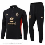 Nuevo Conjunto Completo Sudadera Entrenamiento AC Milan 24/25 Negro Baratas